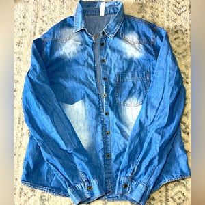 Denim Womens Shirt, Large, Kohl’s, Blue